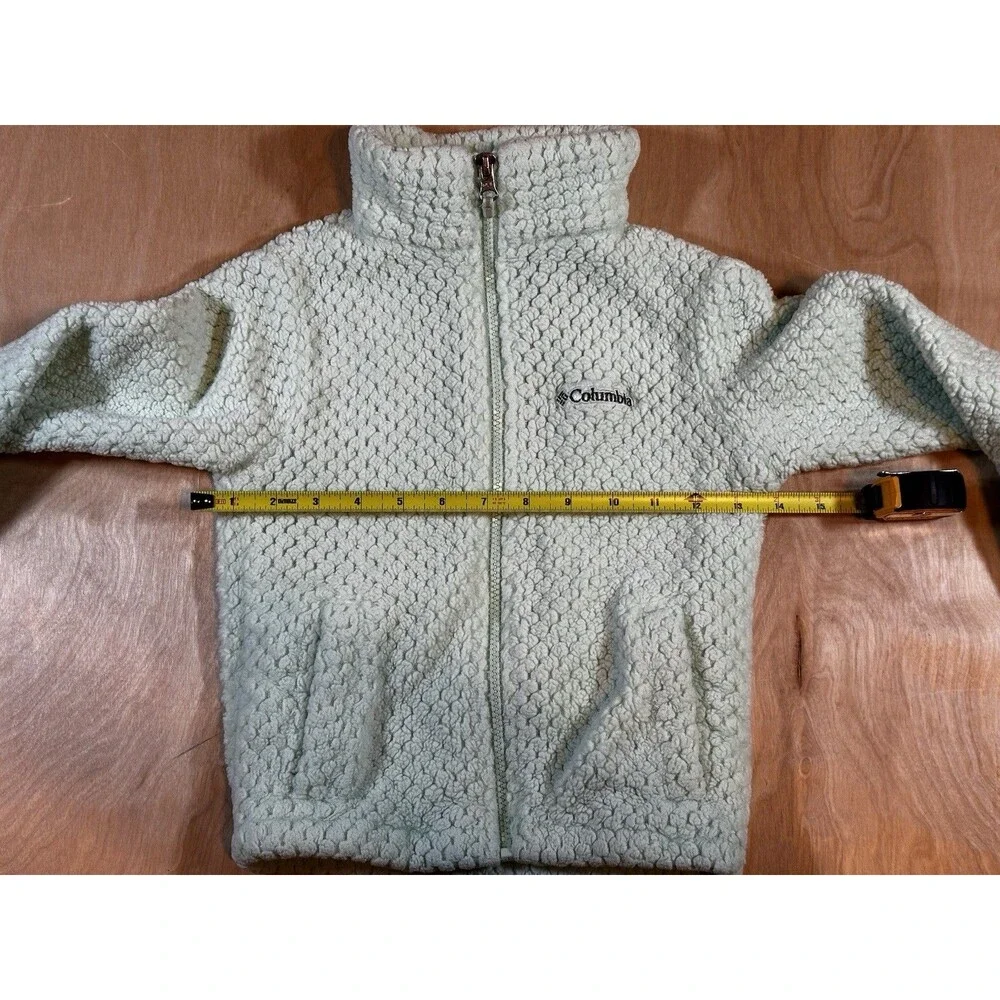 Girl’s Columbia Fire Side Sherpa Jacket Size XS (6/6X) Full Zip Light Mint Green